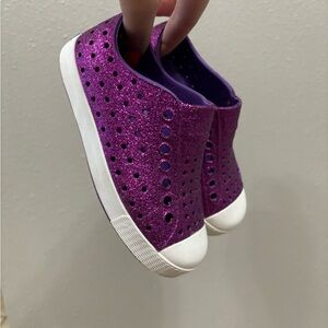 Purple Glitter Native Shoes